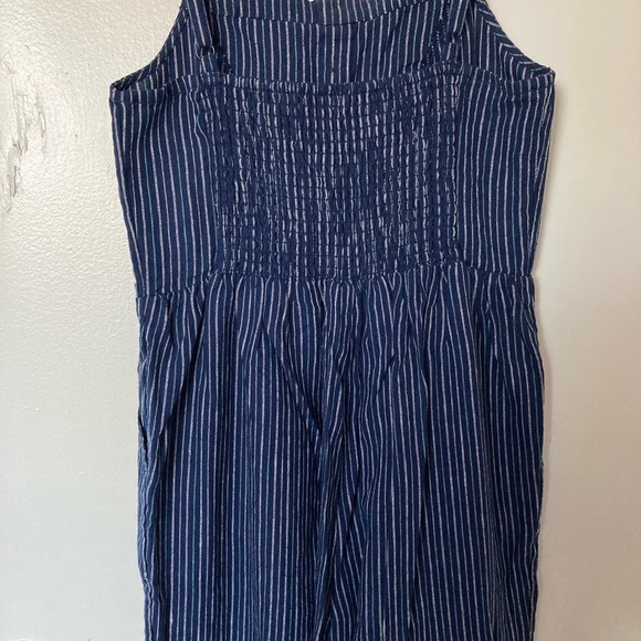 Full Length Striped Linen Jumpsuit - Picture 3 of 3